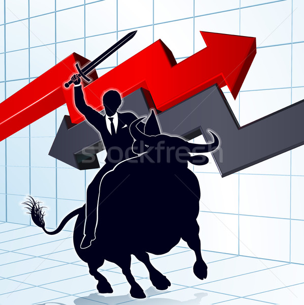 Business Man on Bull Profit Concept Stock photo © Krisdog
