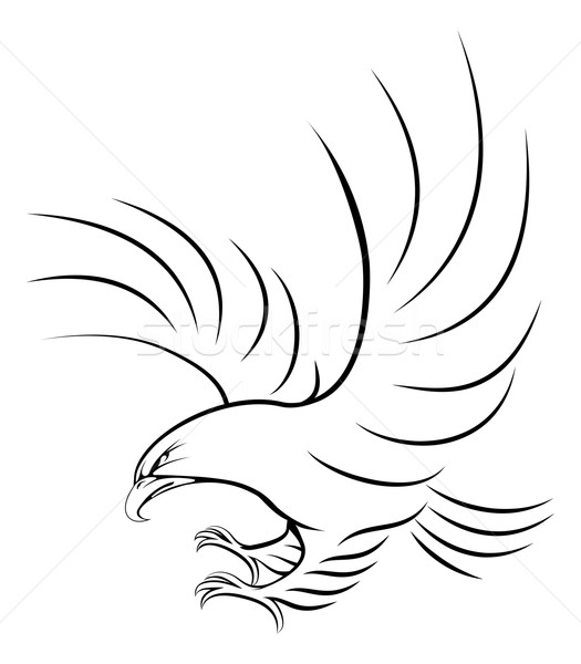 Vultur ilustrare fundal semna pană siluetă Imagine de stoc © Krisdog