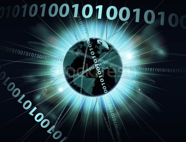 Binary information data globe Stock photo © Krisdog
