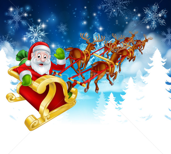 Santa Sleigh Christmas Background  Stock photo © Krisdog