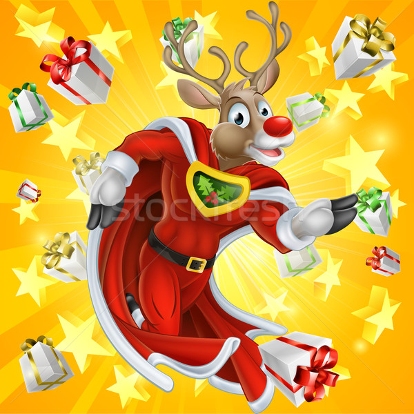 Christmas Reindeer Superhero Stock photo © Krisdog