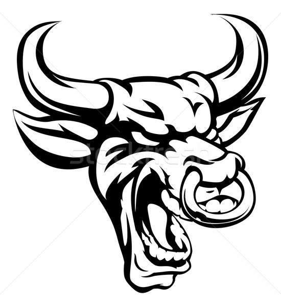 Bull Mean Animal Mascot Stock photo © Krisdog