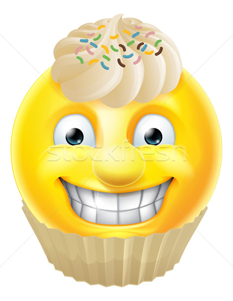 ケーキ 顔文字 漫画 笑顔 文字 食品 ストックフォト © Krisdog