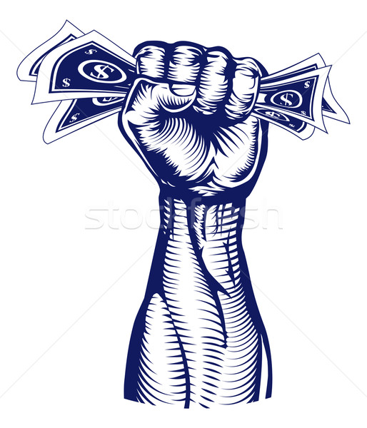 Fist holding up money Stock photo © Krisdog