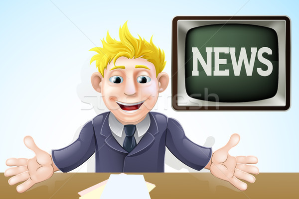 TV Newscaster cartoon Stock photo © Krisdog