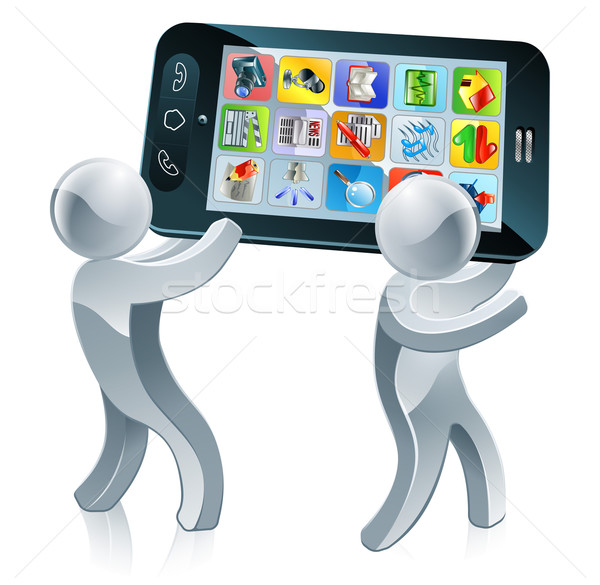 Mobile phone silver people Stock photo © Krisdog