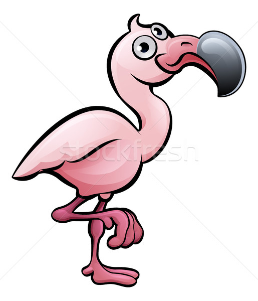 Flamingó szafari állatok rajzfilmfigura madár könyv gyermek Stock fotó © Krisdog