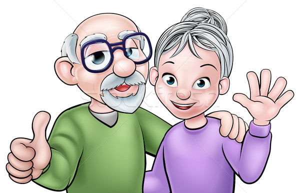 高级 · 祖父母 · 女子 / senior elderly grandparents cartoon