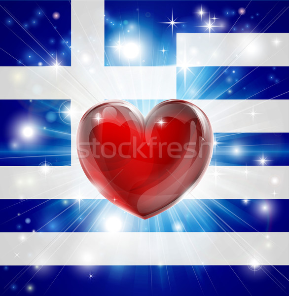 Love Greece flag heart background Stock photo © Krisdog