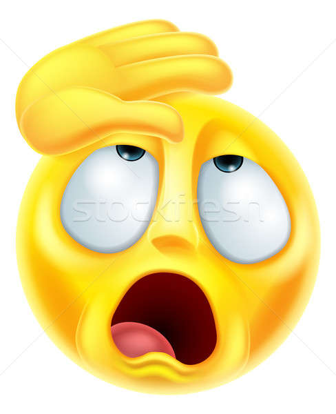 Stock photo: Fainting Melodramatic Emoji Emoticon