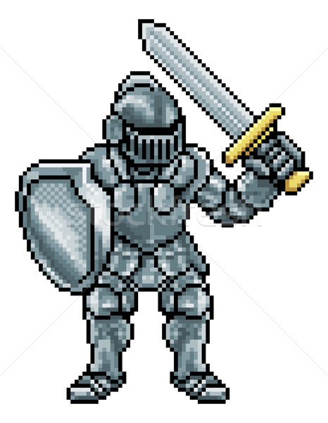 Pixel Art Knight Stock photo © Krisdog