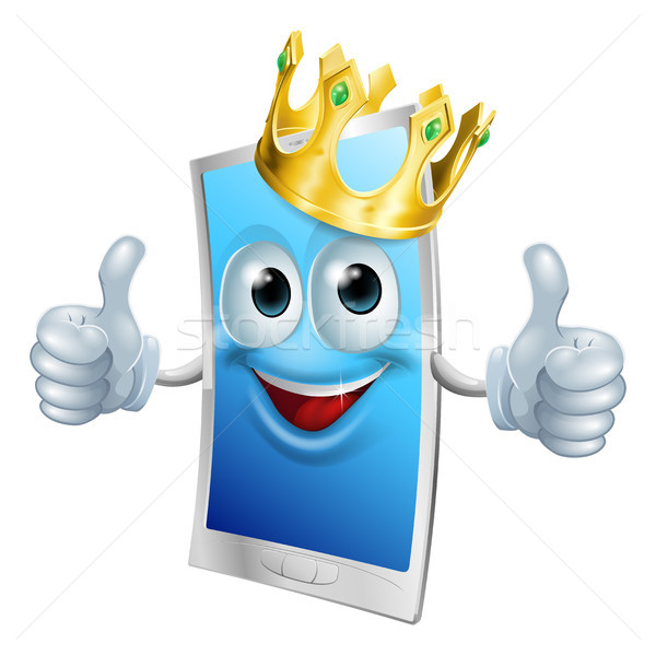 Mobile phone cartoon king Stock photo © Krisdog