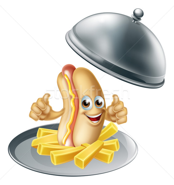 Hotdog and Fries Cartoon Stock photo © Krisdog