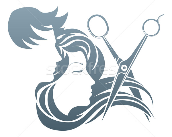 Brim mistaken Foreman Coafor · om · femeie · foarfece · păr · tăiat - ilustratie vectoriala ©  Krisdog (#7139157) | Stockfresh