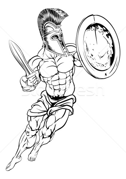 Romaine gladiator illustration musculaire fort fond [[stock_photo]] © Krisdog