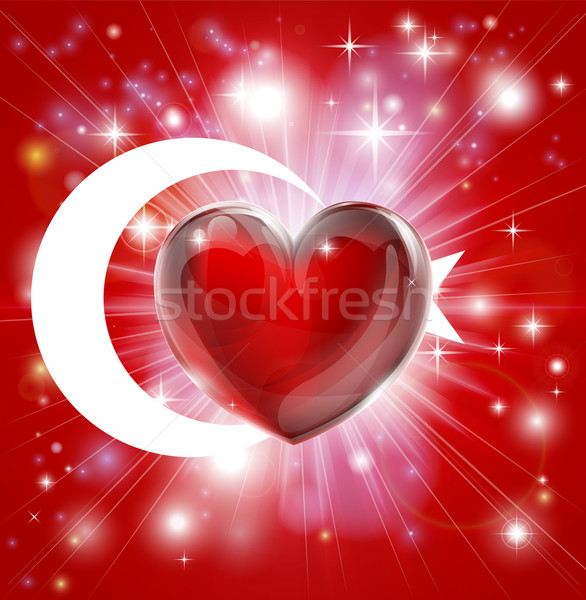 Love Turkey flag heart background Stock photo © Krisdog