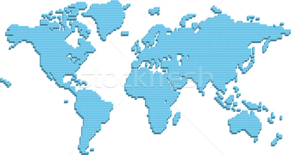  world map made up of 3d pillars Stock photo © Krisdog