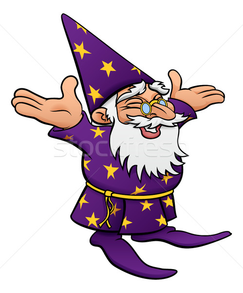 Cartoon Happy Wizard Stock photo © Krisdog