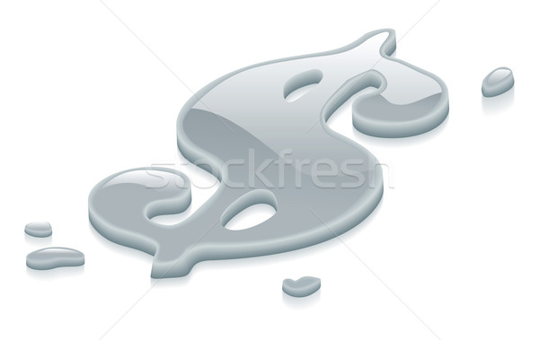 Liquid silver dollar symbol sign Stock photo © Krisdog
