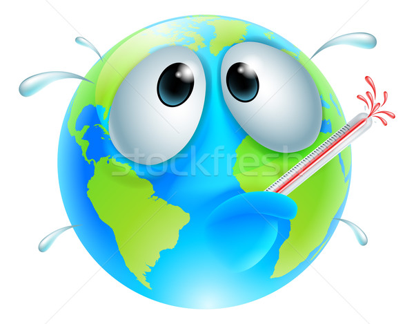 świecie gorączka pocenie się termometr globalne ocieplenie strony Zdjęcia stock © Krisdog