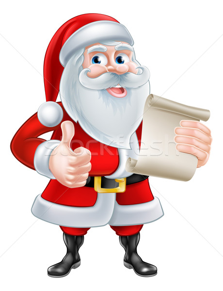 Cartoon Santa and Scroll Stock photo © Krisdog