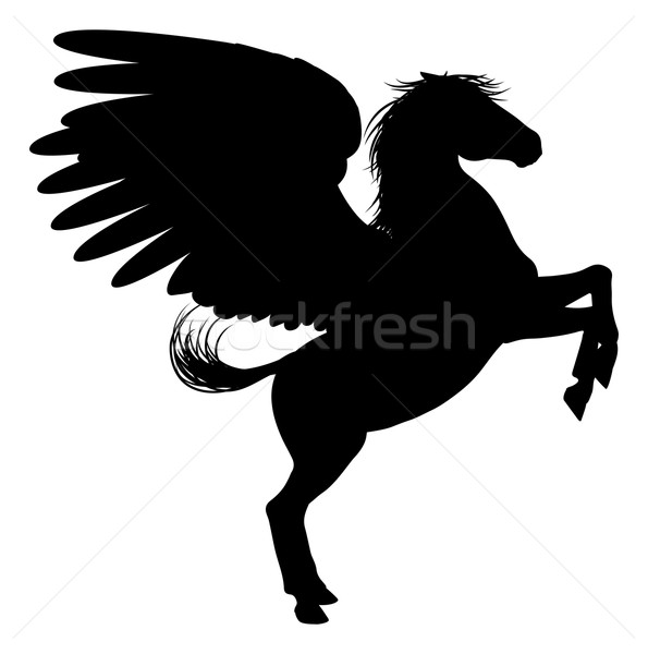 Silhouette Pegasus on Two Legs Stock photo © Krisdog