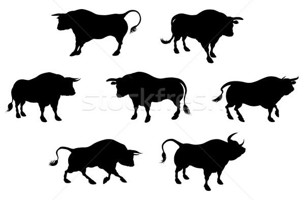 Detailed Bull Silhouettes Stock photo © Krisdog