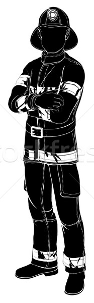 Firefighter or fireman silhouette Stock photo © Krisdog