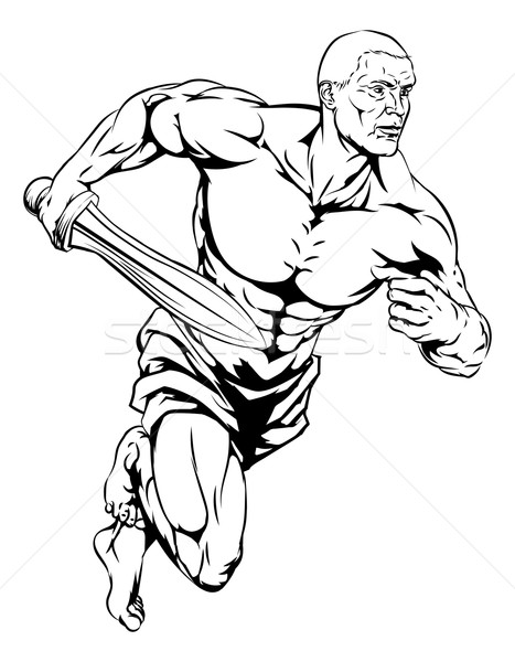 Gladiator illustration guerrier homme personnage sport [[stock_photo]] © Krisdog