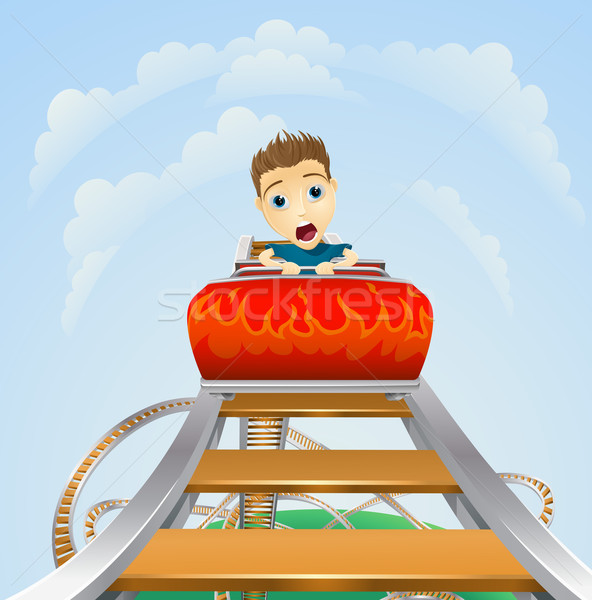 Scary ride on rollercoaster Stock photo © Krisdog
