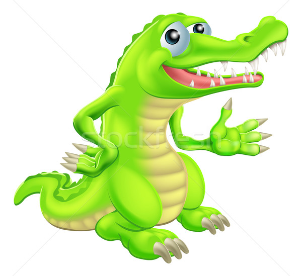 Cartoon coccodrillo illustrazione alligatore carattere mascotte Foto d'archivio © Krisdog