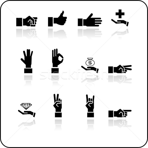 hands icon set Stock photo © Krisdog