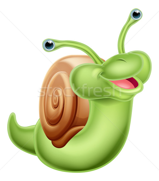 Cartoon ślimak ilustracja cute szczęśliwy charakter Zdjęcia stock © Krisdog