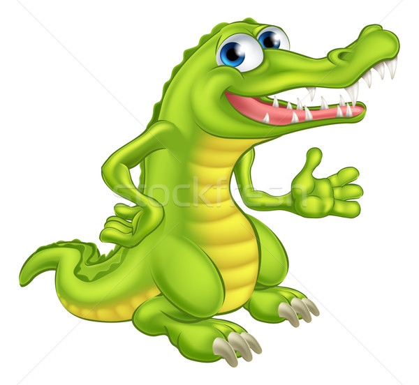 Karikatur Krokodil Alligator Illustration cute Stock foto © Krisdog