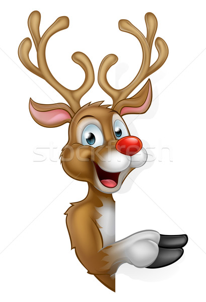 Cartoon Christmas Santas Reindeer Stock photo © Krisdog