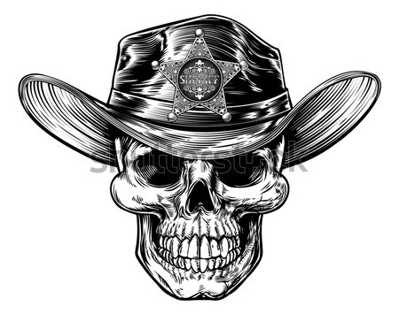 Craniu cowboy arme vestic pălărie pereche Imagine de stoc © Krisdog