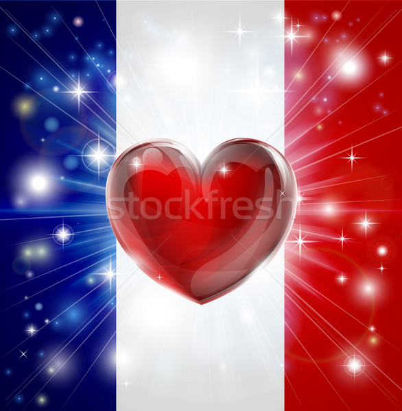 Love France flag heart background Stock photo © Krisdog