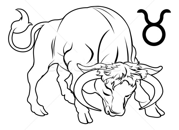 állatöv horoszkóp asztrológia felirat illusztráció bika Stock fotó © Krisdog