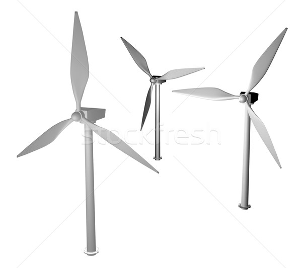 3d greyscale wind turbine Stock photo © Krisdog
