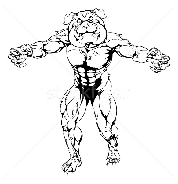 Bulldog character attacking Stock photo © Krisdog