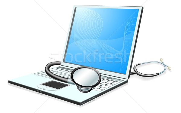 Laptop pc computer health check concept Stock photo © Krisdog