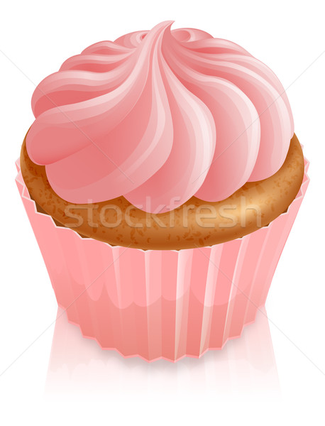 Pink fairy cake cupcake Stock photo © Krisdog