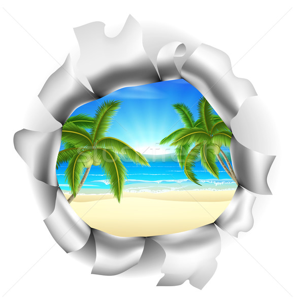 Beach Scene Through Background Stock photo © Krisdog