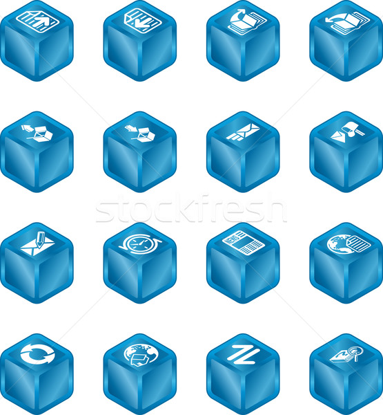 Internet Browser and Email Cube Icon Set Series Stock photo © Krisdog