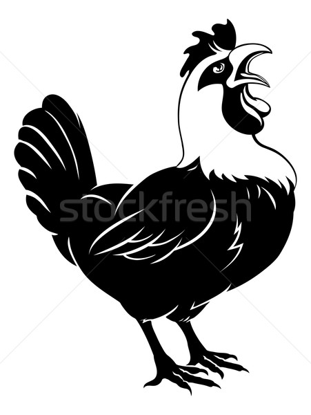 Rooster chicken crowing Stock photo © Krisdog