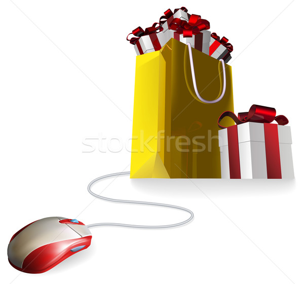 Mouse gift shopping bag Stock photo © Krisdog