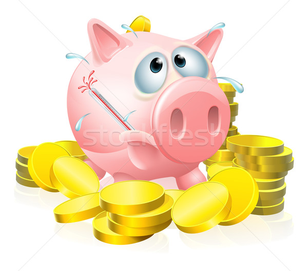 Poorly piggy bank concept Stock photo © Krisdog