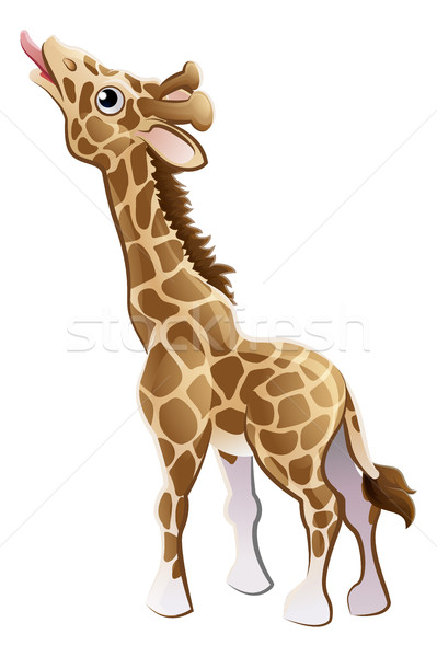 Feeding Giraffe Animal Cartoon Character Stock photo © Krisdog