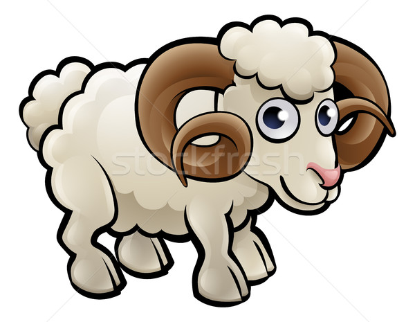 Ram Farm Animals Cartoon Character Stock photo © Krisdog