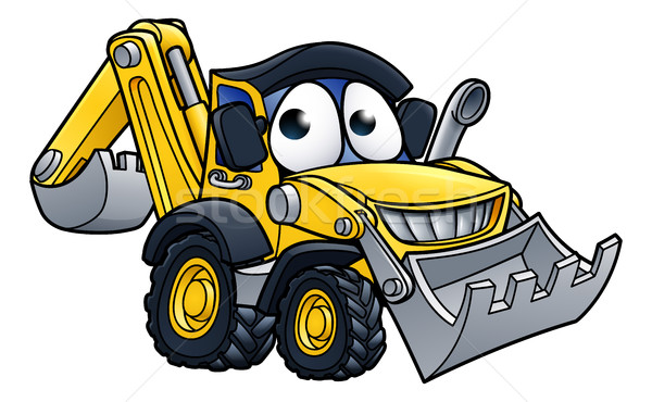 Cartoon Digger Bulldozer Character Stock photo © Krisdog